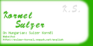 kornel sulzer business card